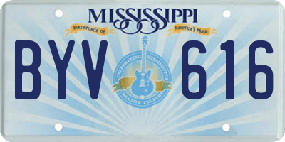 MS license plate BYV616