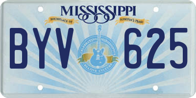 MS license plate BYV625