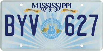MS license plate BYV627