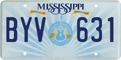 MS license plate BYV631