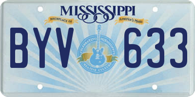 MS license plate BYV633