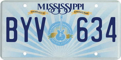 MS license plate BYV634
