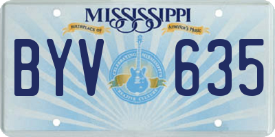MS license plate BYV635