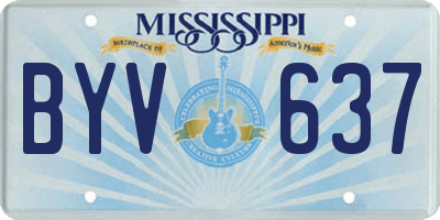 MS license plate BYV637