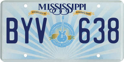 MS license plate BYV638