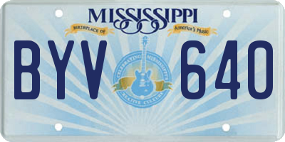 MS license plate BYV640