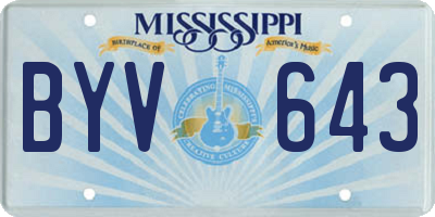 MS license plate BYV643
