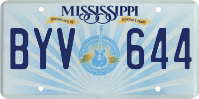 MS license plate BYV644