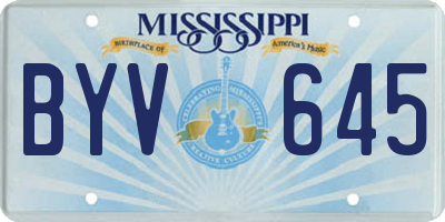 MS license plate BYV645