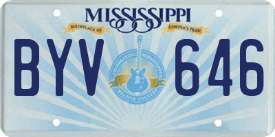 MS license plate BYV646