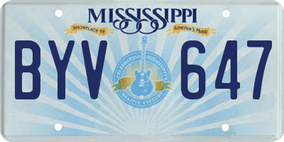 MS license plate BYV647