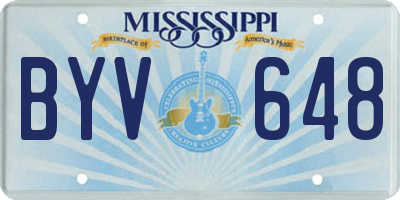 MS license plate BYV648