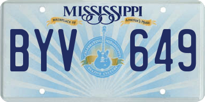 MS license plate BYV649