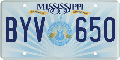 MS license plate BYV650