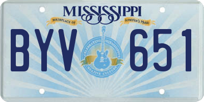MS license plate BYV651