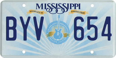 MS license plate BYV654