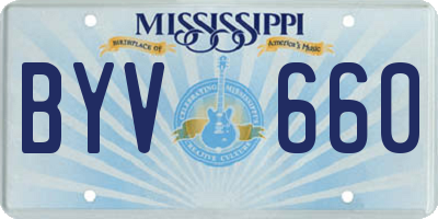 MS license plate BYV660