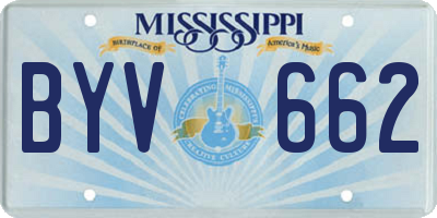 MS license plate BYV662
