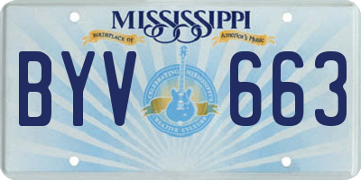 MS license plate BYV663