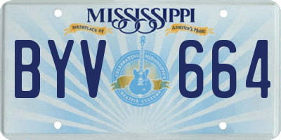 MS license plate BYV664