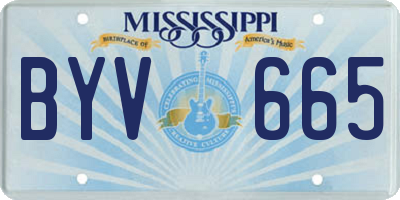 MS license plate BYV665