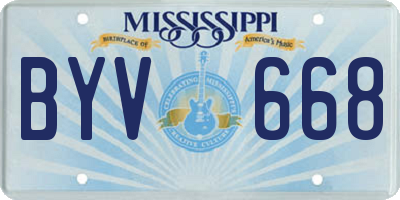 MS license plate BYV668