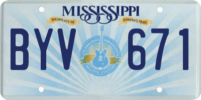 MS license plate BYV671