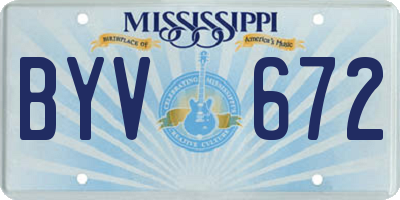 MS license plate BYV672