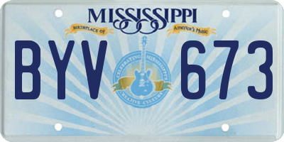 MS license plate BYV673