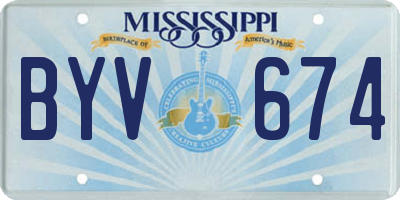 MS license plate BYV674