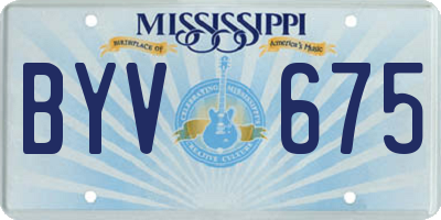 MS license plate BYV675