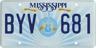 MS license plate BYV681