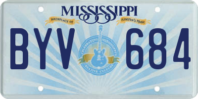 MS license plate BYV684