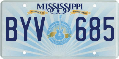 MS license plate BYV685