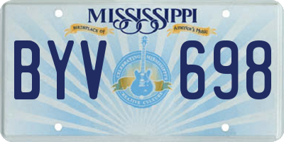 MS license plate BYV698