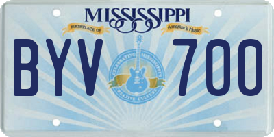 MS license plate BYV700