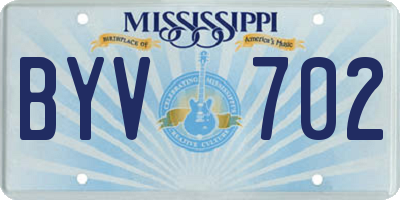MS license plate BYV702