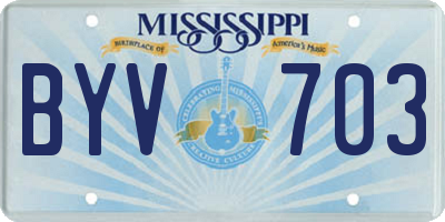 MS license plate BYV703