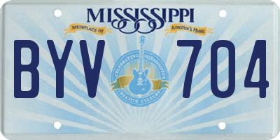 MS license plate BYV704
