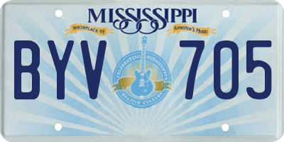 MS license plate BYV705