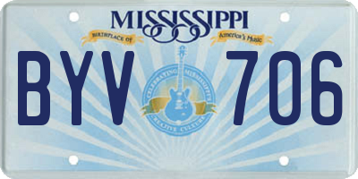 MS license plate BYV706