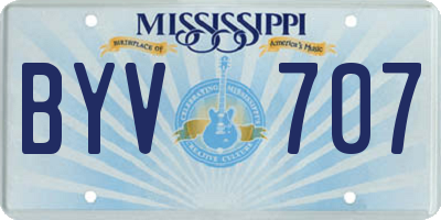 MS license plate BYV707