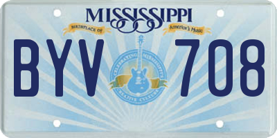 MS license plate BYV708