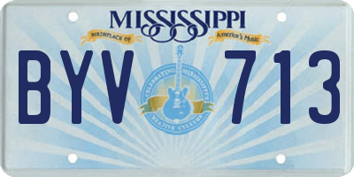 MS license plate BYV713