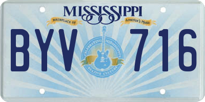 MS license plate BYV716