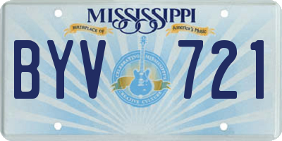MS license plate BYV721