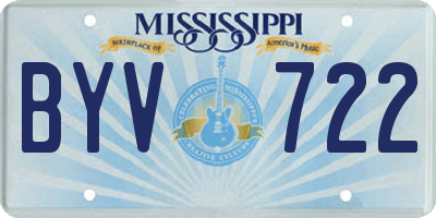 MS license plate BYV722