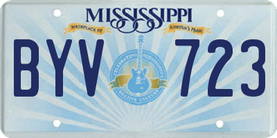 MS license plate BYV723