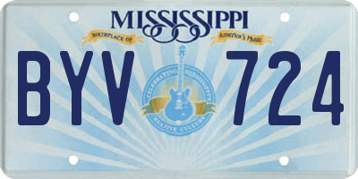 MS license plate BYV724