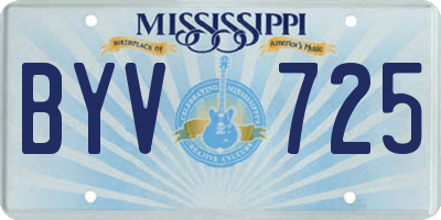 MS license plate BYV725